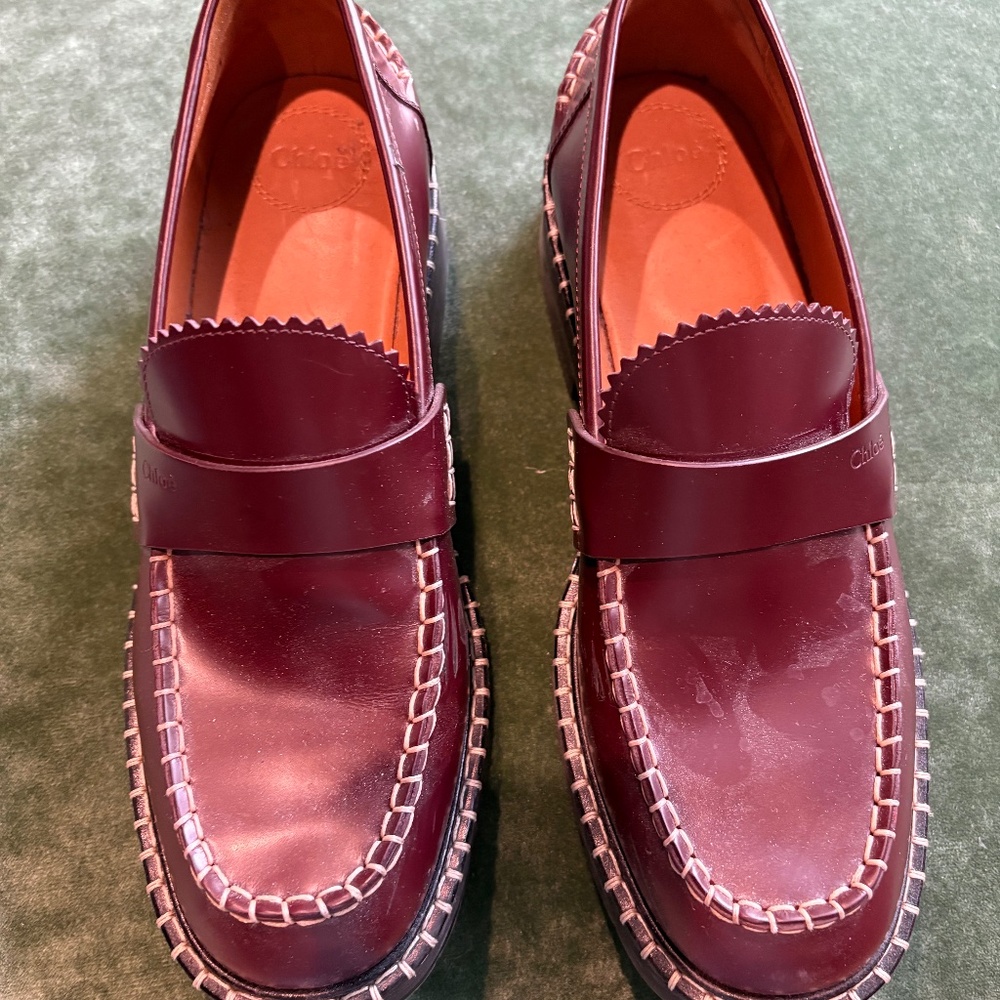 Chloe burgundy loafers